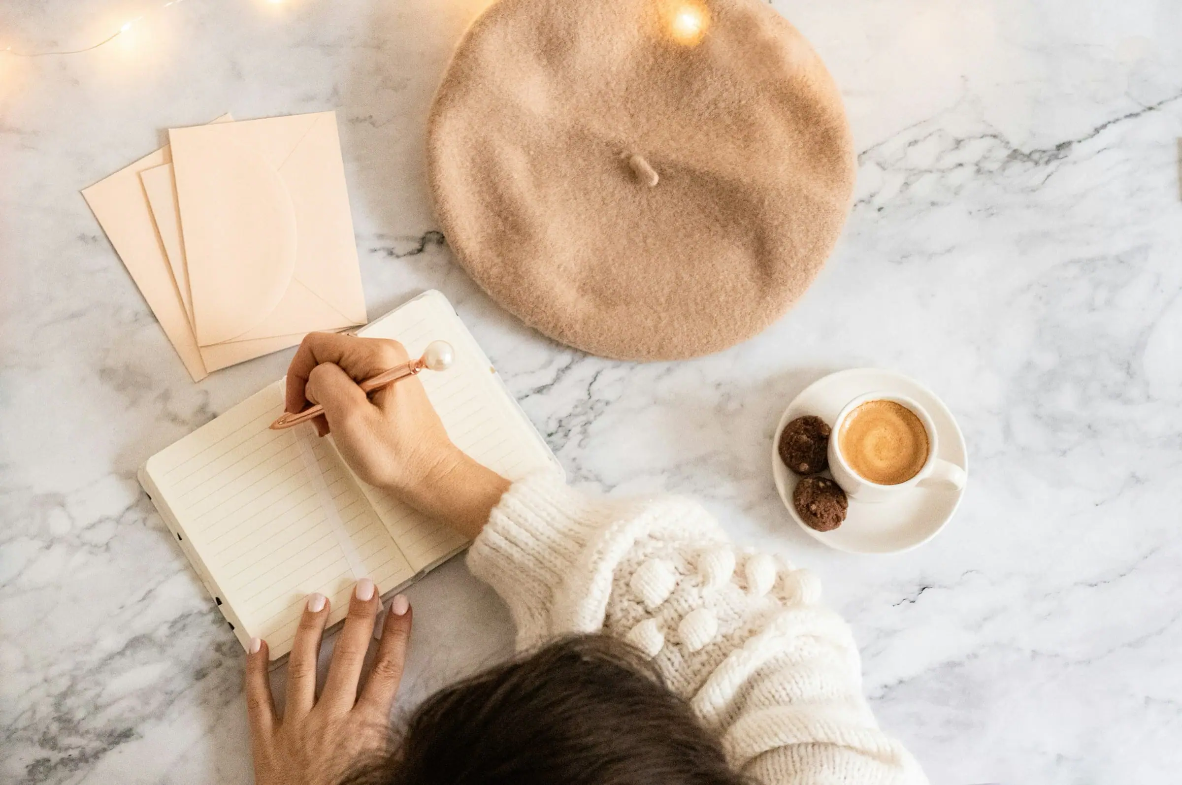 A book and warm drink arranged for evening reading