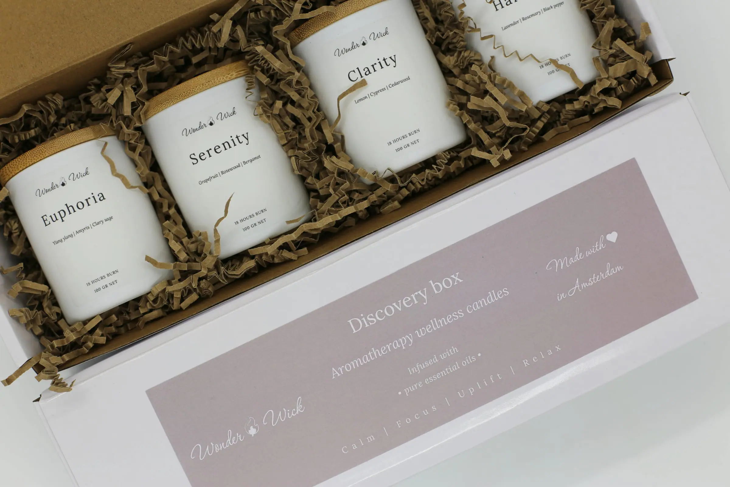A House of Gandha candle gift set arranged as a thoughtful present