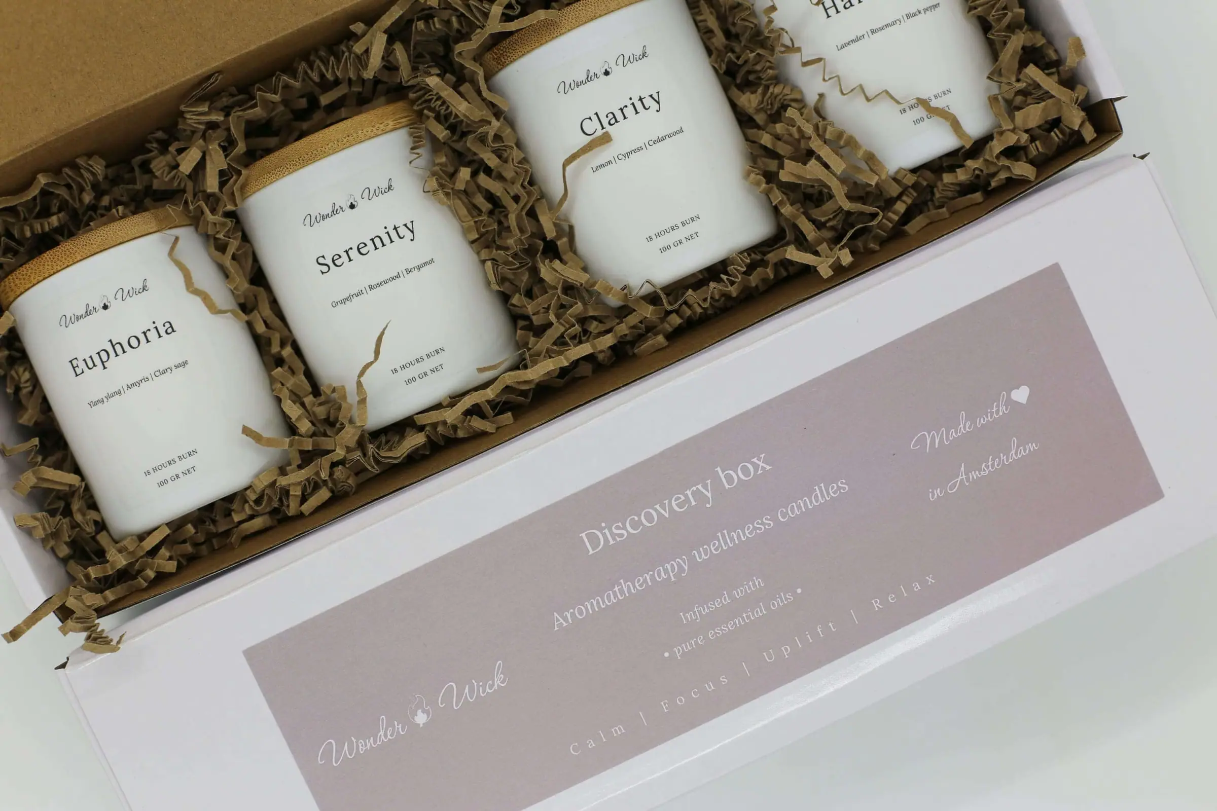 Candle gift set arranged in House of Gandha gift packaging