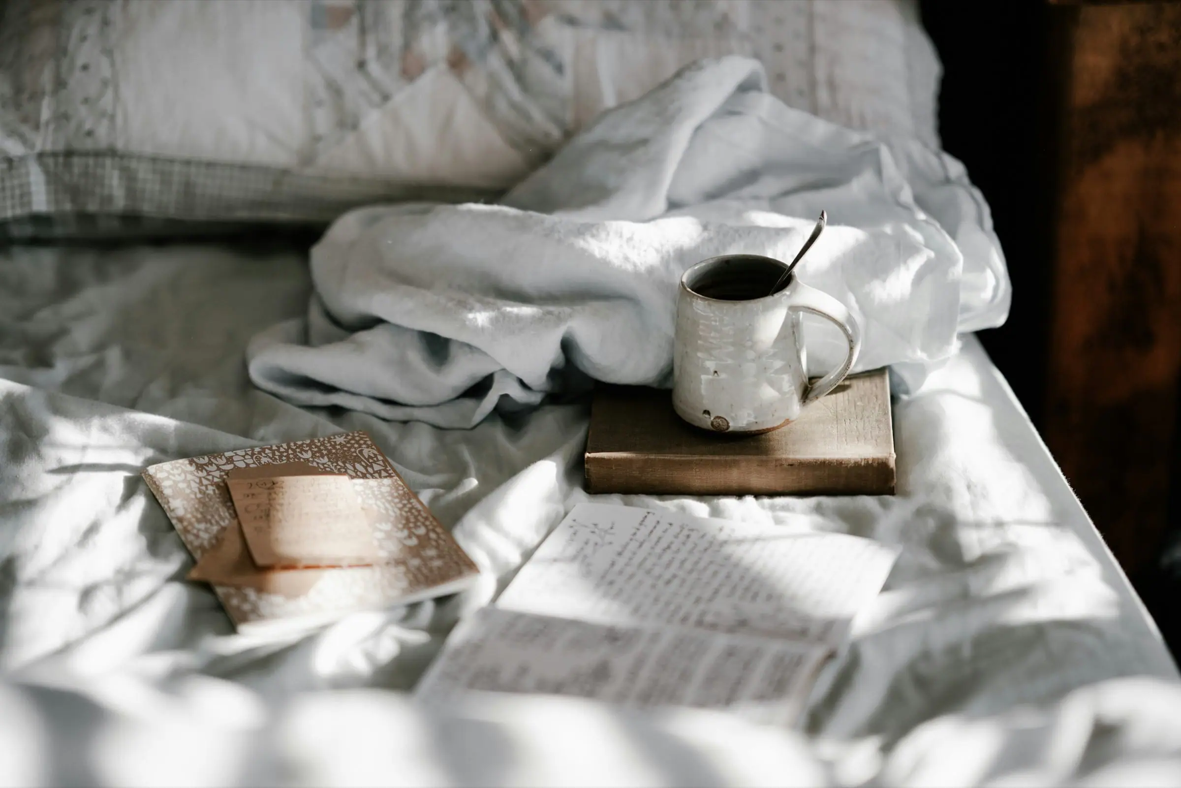 Tea and soft linen prepared for a quiet pause
